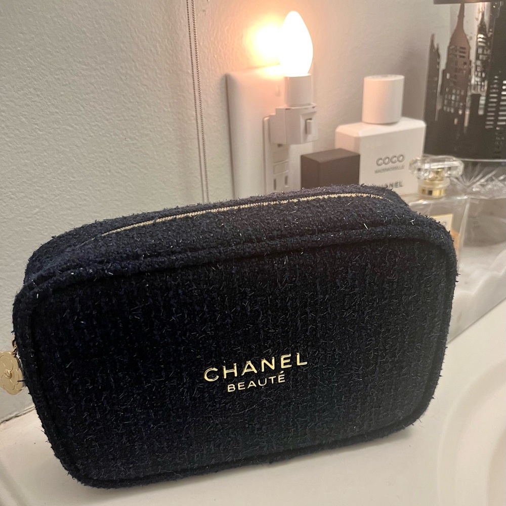 CHANEL Deep Midnight Blue Cosmetic Bag 🖤